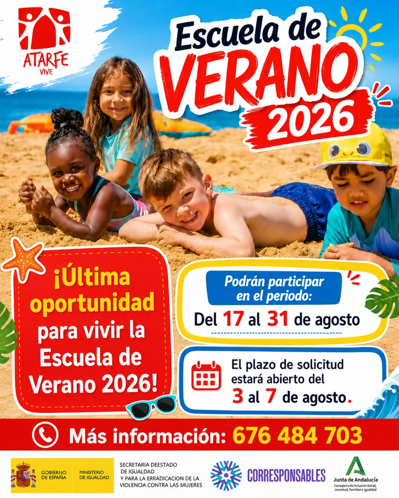Atarfe abre un nuevo plazo para inscribirse en la Escuela de Verano 2026