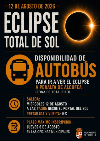 Estadilla organiza un viaje en autobús para ver el eclipse total de sol de 2026