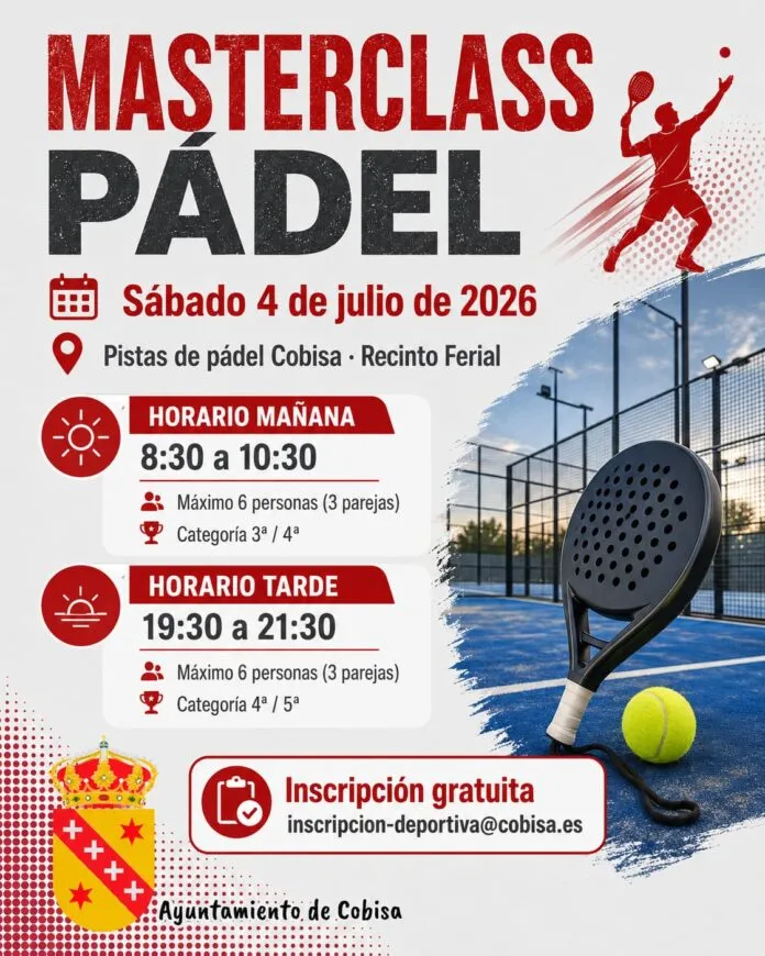 Cobisa celebra una Master Class de pádel el 4 de julio