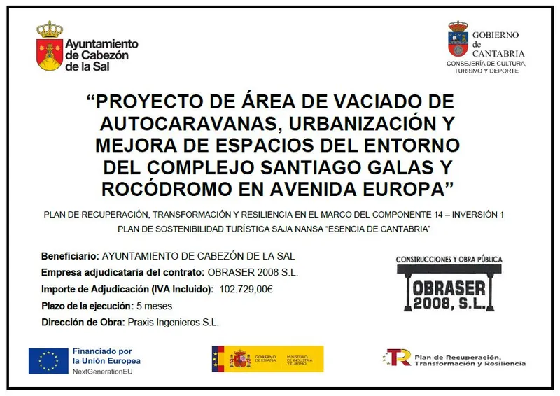 Cabezón de la Sal invertirá más de 100.000€ en mejorar el entorno del complejo Santiago Galas y el rocódromo
