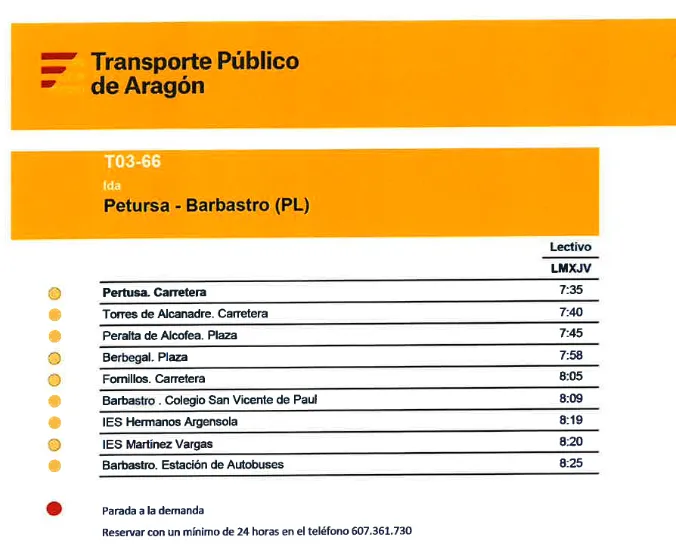 Ilche actualiza el horario del servicio de autobús a partir del 11 de mayo
