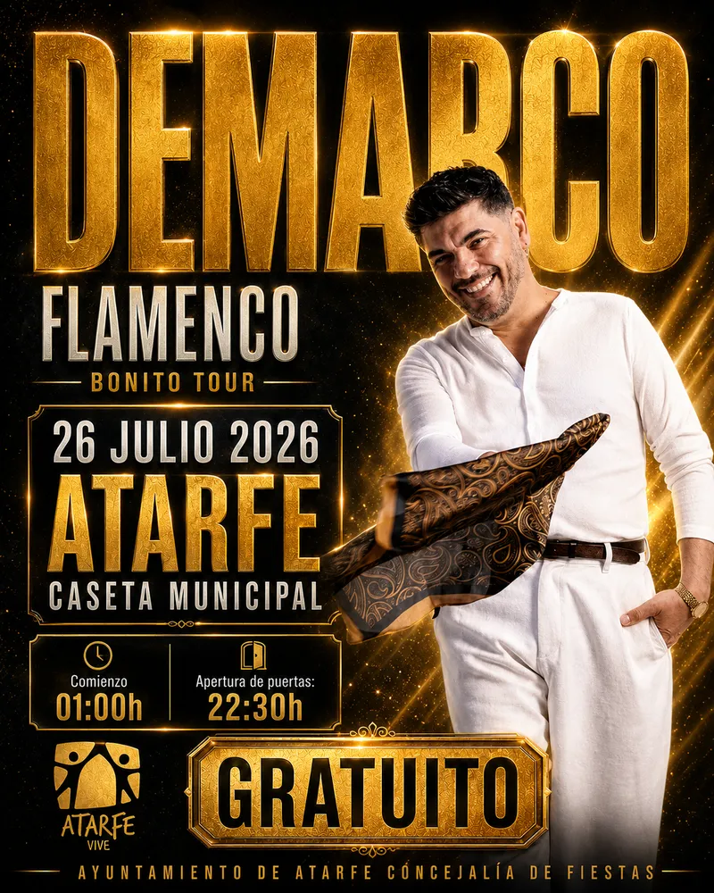 Demarco Flamenco cierra las Fiestas de Atarfe con un concierto gratuito