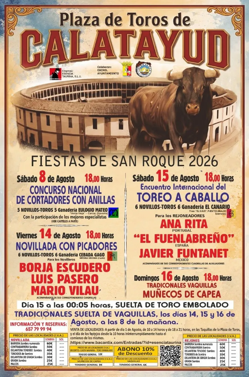 Calatayud celebra las vaquillas y muñecos de capea en San Roque