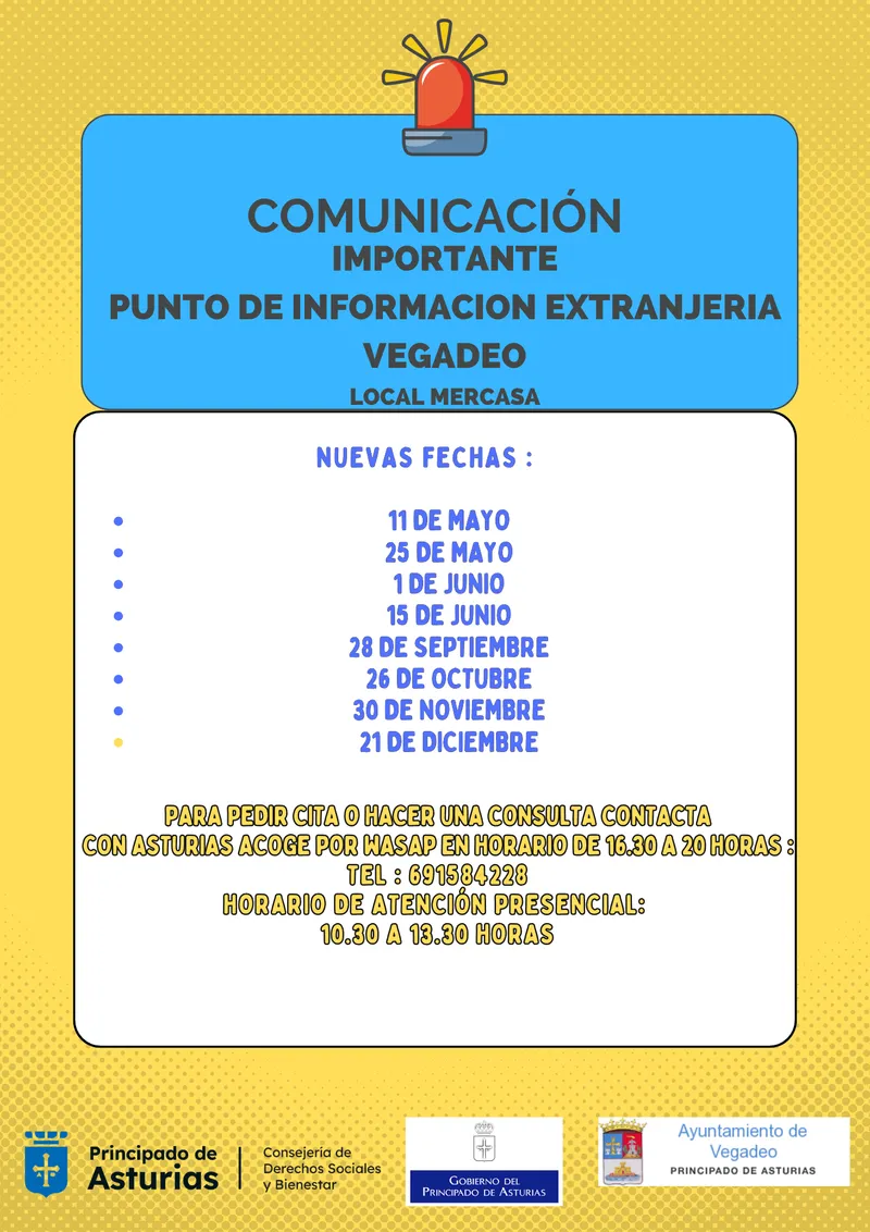 Vegadeo amplía el horario del Punto de Información para Extranjería