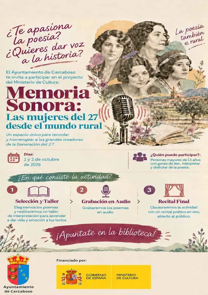 Carcaboso busca voces para recitar a las mujeres del 27