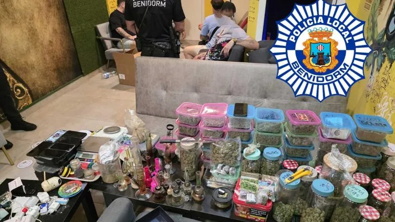 Cinco detenidos y clausura de un club cannábico por tráfico de drogas en Benidorm