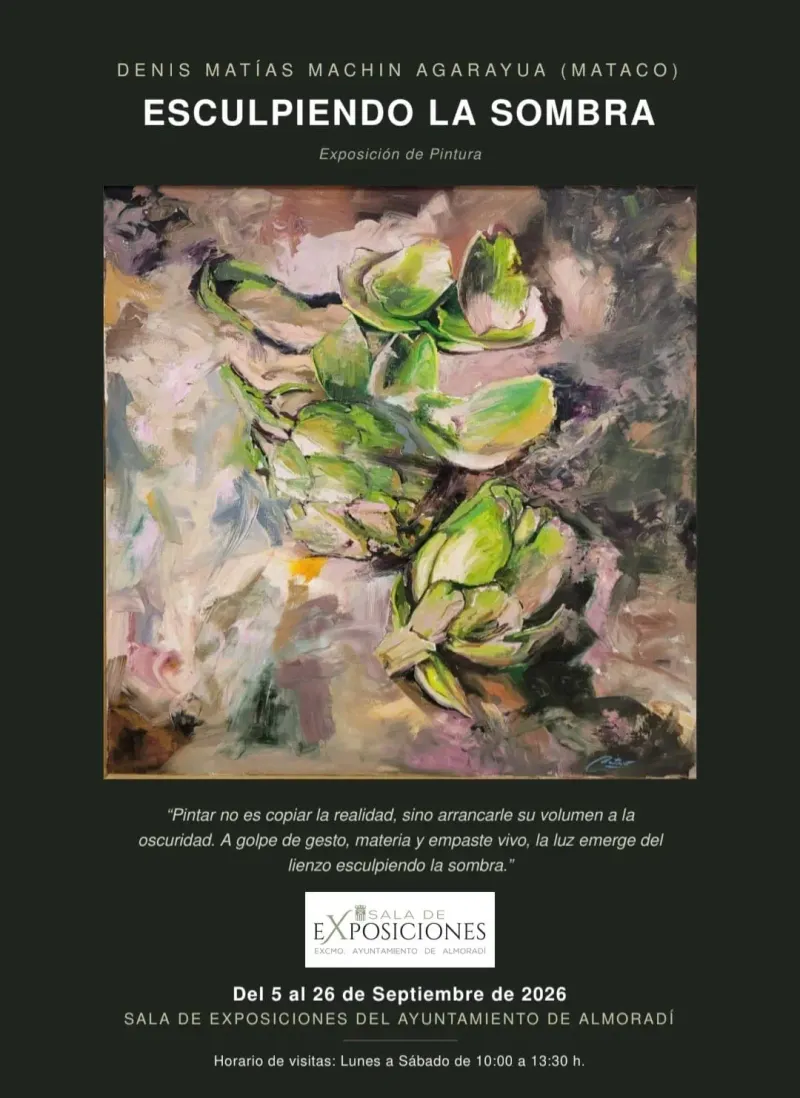 Almoradí acoge la exposición pictórica «Esculpiendo la sombra» de Denis Matías Machin