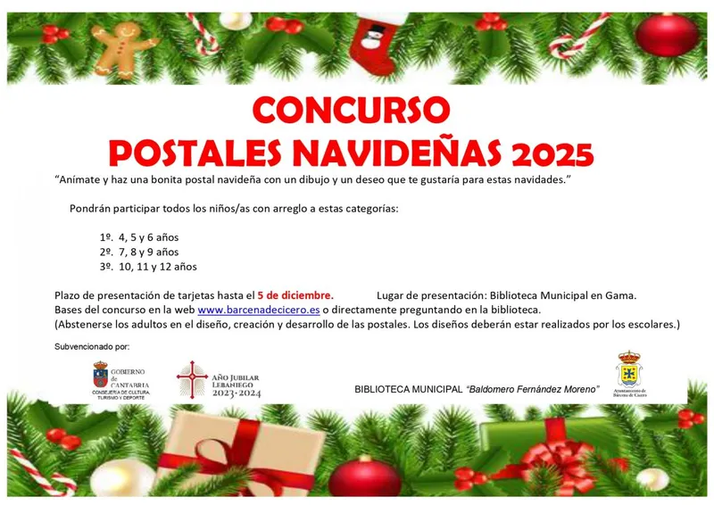Bárcena de Cicero lanza el concurso de postales navideñas para escolares