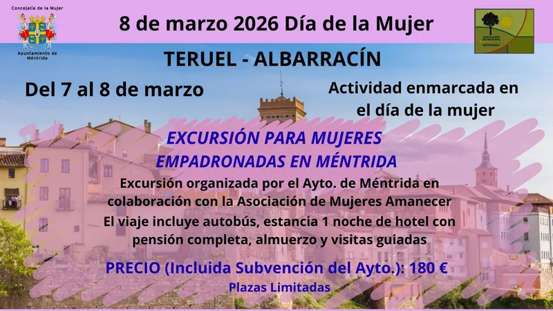 Méntrida organiza una excursión a Teruel y Albarracín por el Día de la Mujer