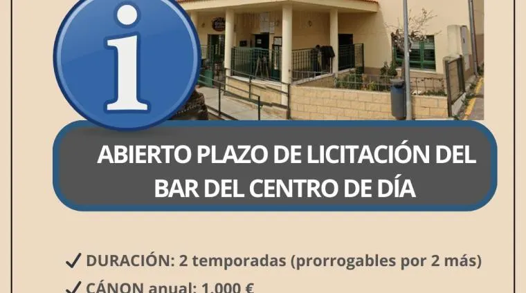 Esquivias licita la explotación del bar del Centro de Día