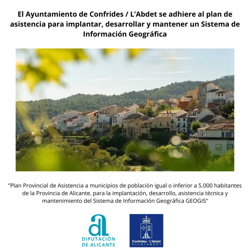 Confrides moderniza la gestión territorial con el sistema GEOGIS de la Diputación de Alicante