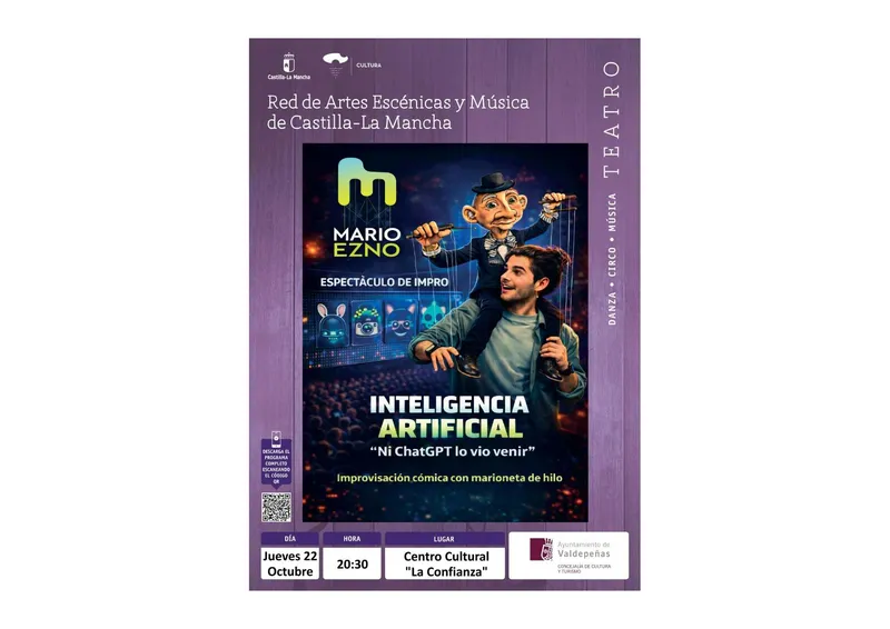 Valdepeñas acoge un espectáculo de humor e improvisación sobre Inteligencia Artificial