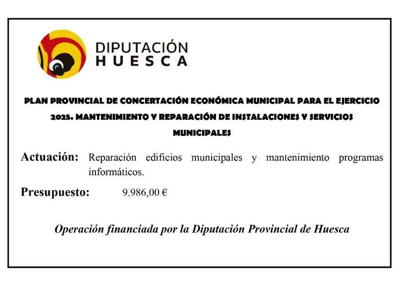 Robres recibe casi 10.000 euros de la DPH para mantenimiento de edificios y equipos informáticos