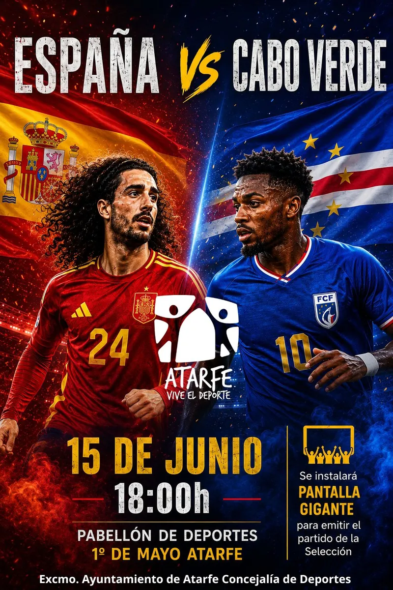 Atarfe se une para ver el partido de España contra Cabo Verde en pantalla gigante