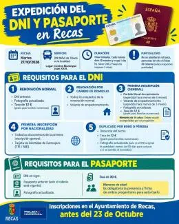Recas habilita la expedición de DNI y Pasaporte el 27 de octubre