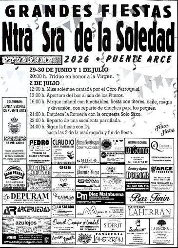 Arce celebra las Fiestas de Nuestra Señora de La Soledad con actividades para todos