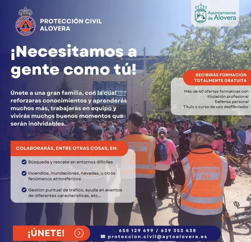 Protección Civil de Alovera busca voluntarios para tareas de seguridad y emergencias