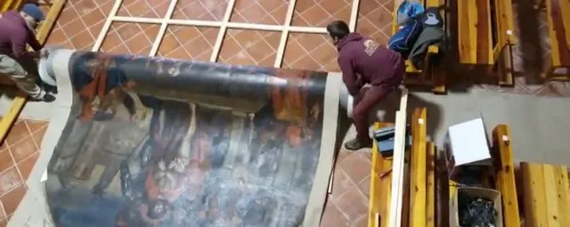 El 'Ecce Homo' de Bordalba regresa a la iglesia tras su restauración