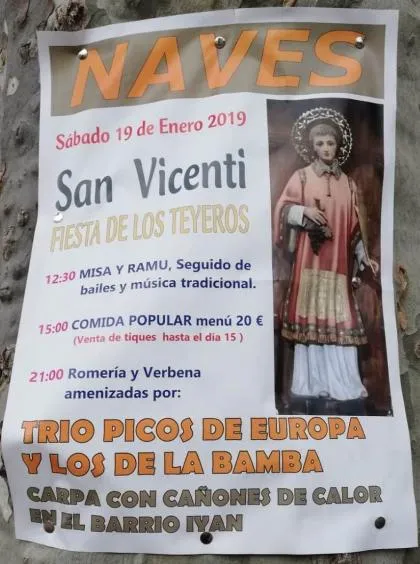 Naves celebra la fiesta de San Vicente con misa, comida popular y verbena