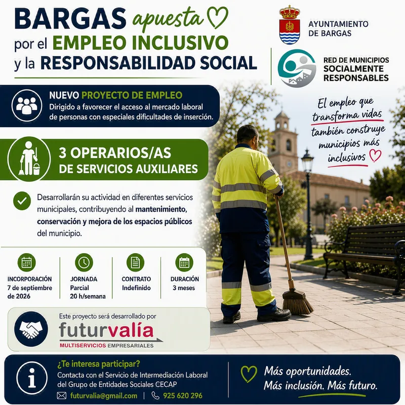 Bargas impulsa el empleo inclusivo con un proyecto para personas con dificultades de inserción