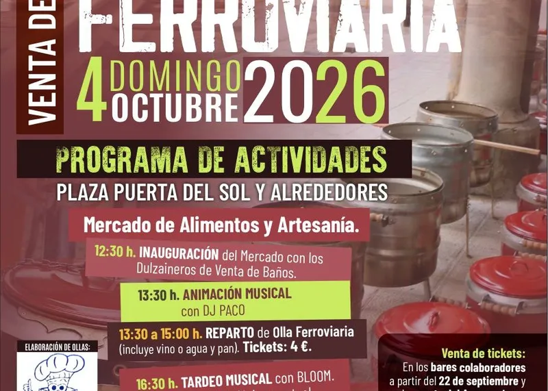 Venta de Baños celebra la XIII Olla Ferroviaria con gastronomía y música el 4 de octubre