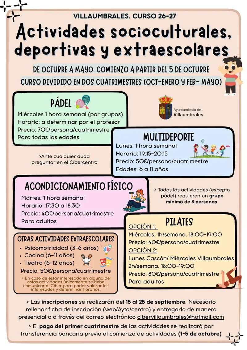 Villaumbrales presenta su programación cultural y deportiva para el curso 2026-27