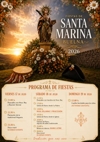 Buelna celebra las fiestas de Santa Marina del 17 al 19 de julio