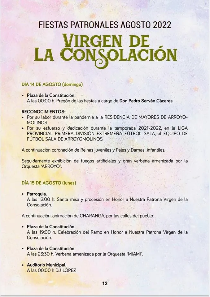 Arroyomolinos celebra sus Fiestas Patronales en honor a la Virgen de la Consolación