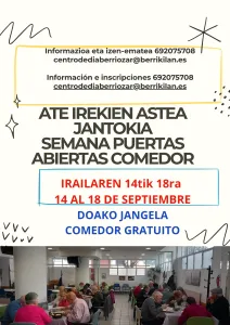 Berriozar abre las puertas de su comedor comunitario para que los vecinos lo prueben gratis