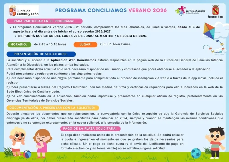 Íscar abre el segundo periodo del programa Conciliamos Verano 2026