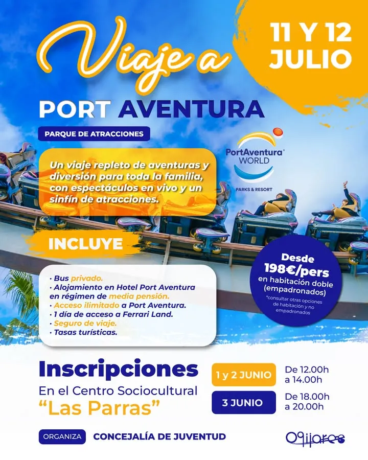 Ogíjares organiza un viaje a PortAventura para familias en julio