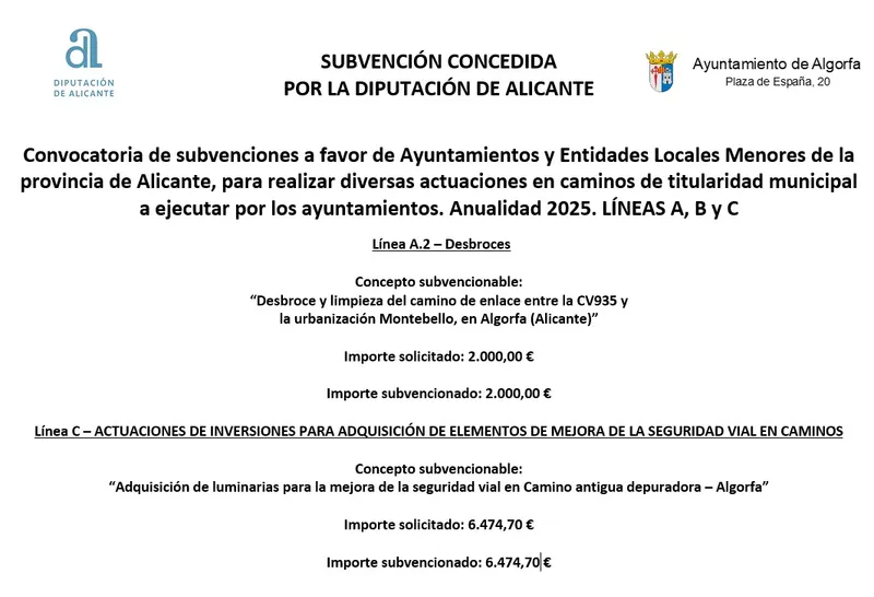 Algorfa recibe una subvención del IVACE para modernizar su polígono industrial