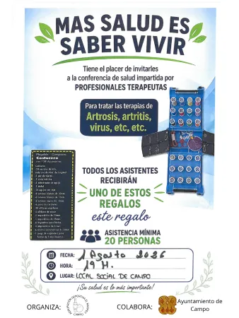 Campo acoge una conferencia sobre salud y bienestar el 1 de agosto