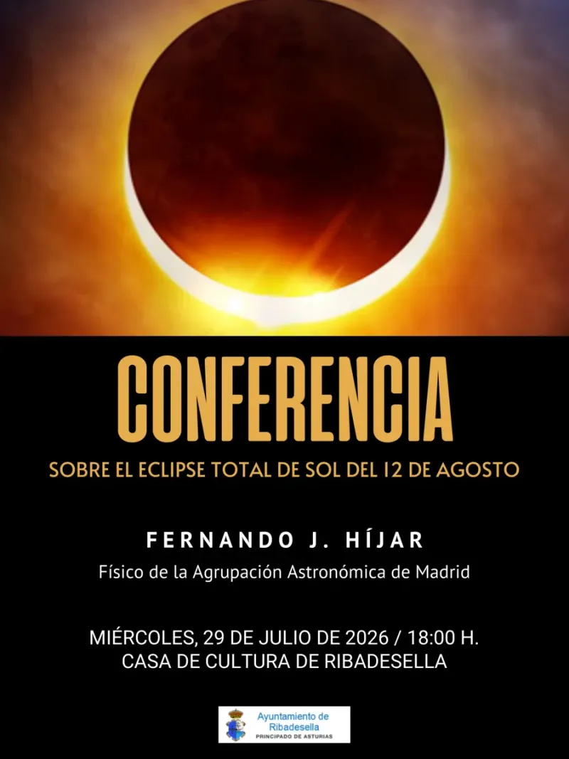 Ribadesella acoge una conferencia sobre el eclipse solar total de 2026