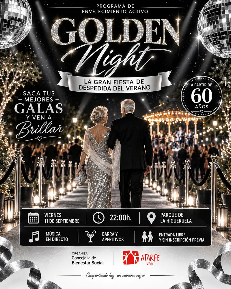 Atarfe despide el verano con una fiesta para mayores: 'Golden Night'