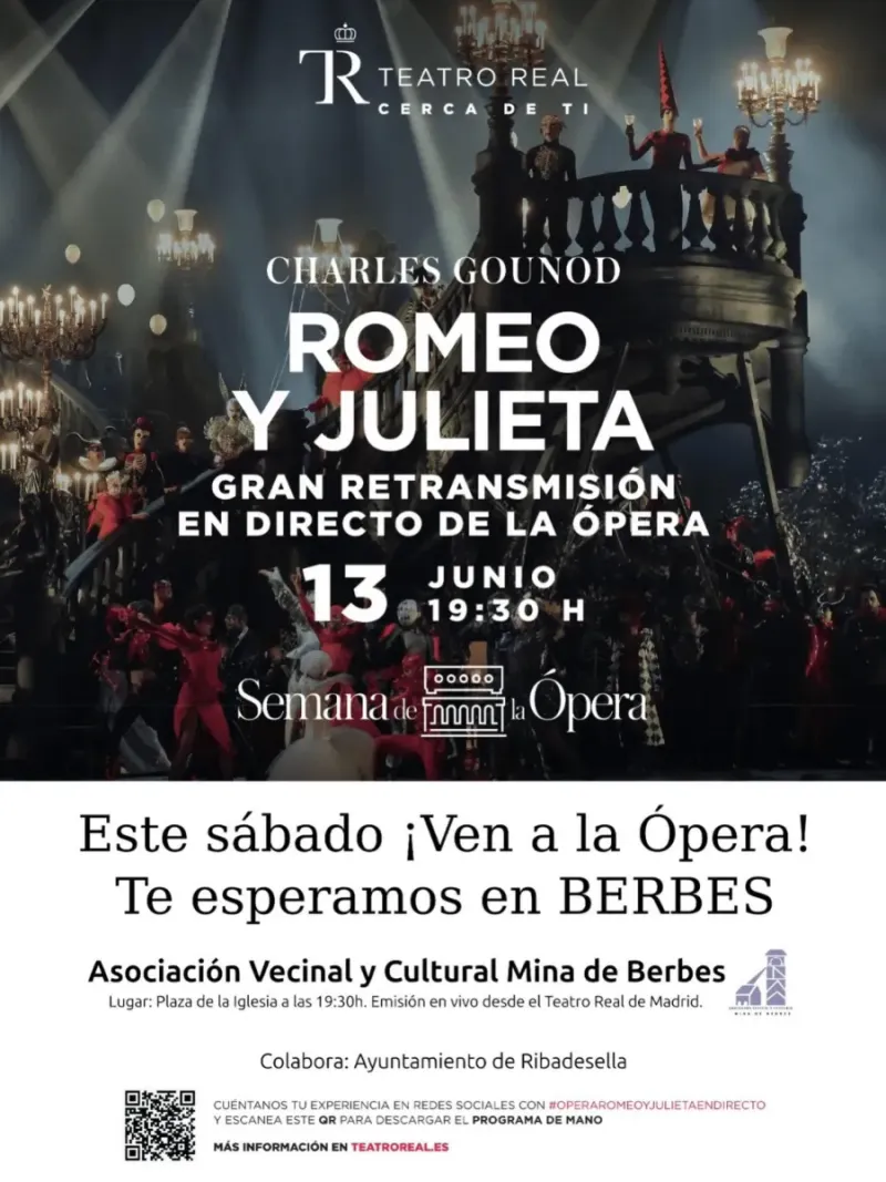 Berbes retransmite en directo la ópera 'Romeo y Julieta' desde el Teatro Real