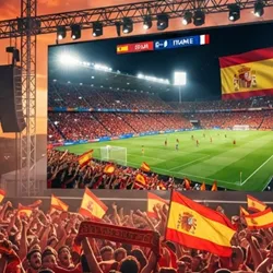 Golmayo organiza la retransmisión de la semifinal del Mundial de Fútbol España-Francia
