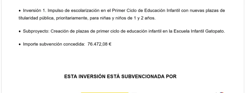 Larraga amplía la oferta educativa con nuevas plazas de infantil públicas