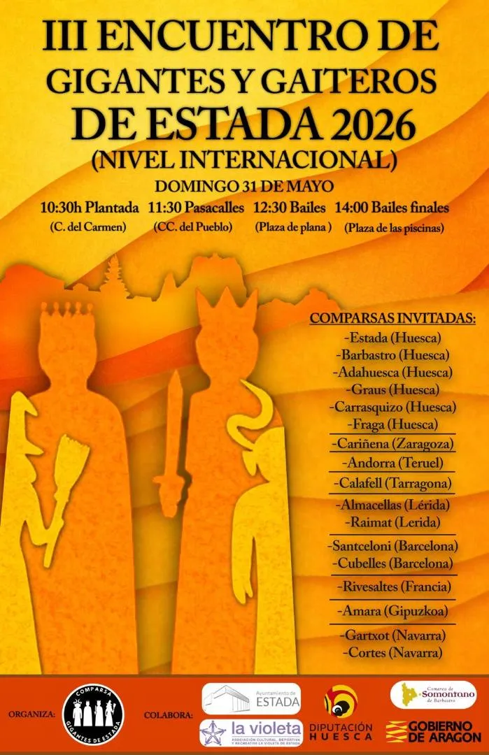 Estada celebra su III Encuentro de Gigantes y Gaiteros el 31 de mayo