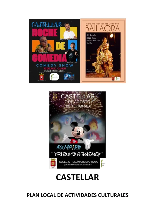 Castellar celebra el verano con un variado programa cultural en julio y agosto