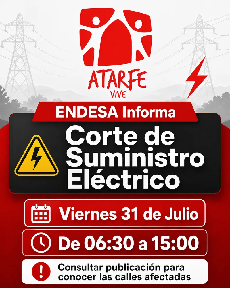 Atarfe: Corte de luz programado para el 31 de julio en varias calles