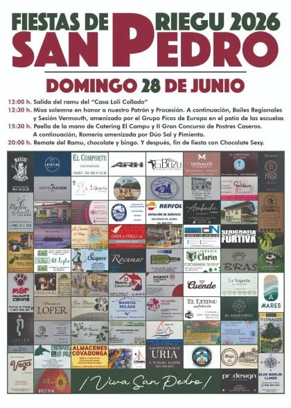 Riegu celebra la festividad de San Pedro con misa, procesión y actividades populares
