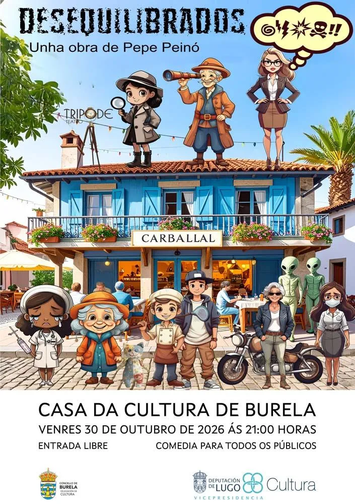 Trípode Teatro estrena la comedia 'Desequilibrados' en Burela con entrada libre