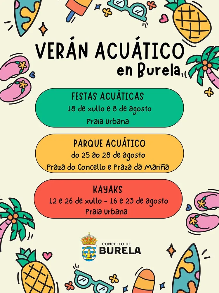 Burela lanza "Verán Acuático" con fiestas y actividades para disfrutar en familia
