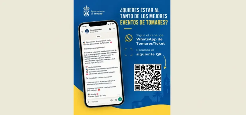 Tomares estrena canal de WhatsApp para informar de eventos culturales