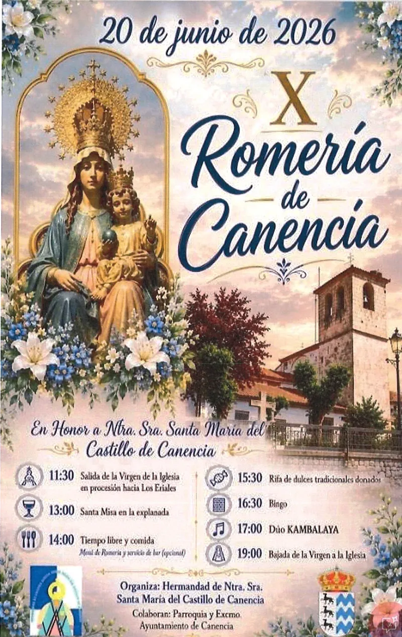 Canencia celebra su Romería en honor a Nuestra Señora Santa María del Castillo el 20 de junio
