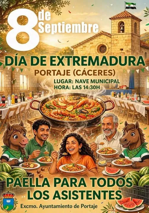 Portaje celebra el Día de Extremadura con una paella popular