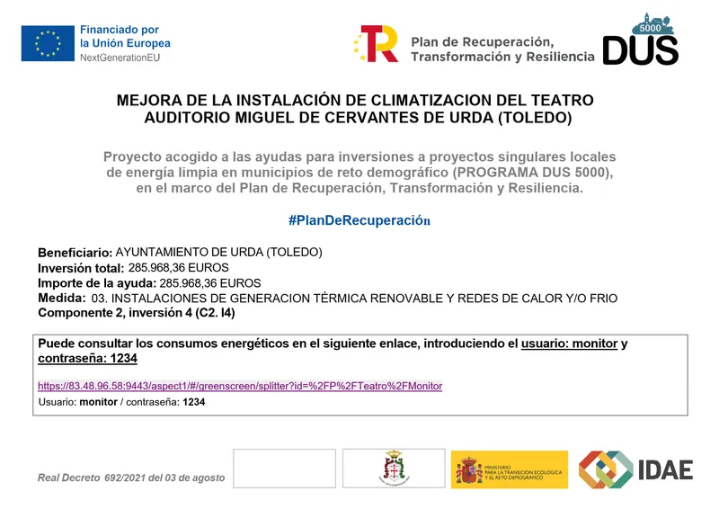 Urda impulsa la eficiencia energética con el proyecto DUS 5000