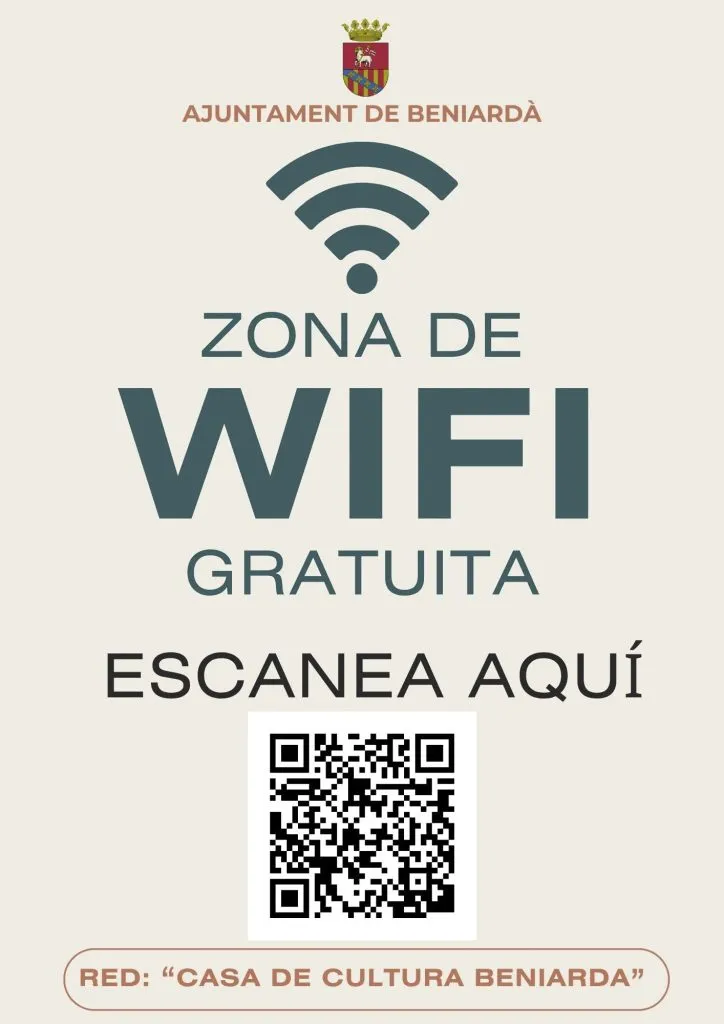 Beniardà habilita una nueva zona WiFi gratuita en la Casa de Cultura