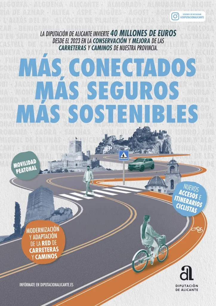 La Diputación de Alicante invierte 40 millones en la mejora de carreteras y caminos provinciales